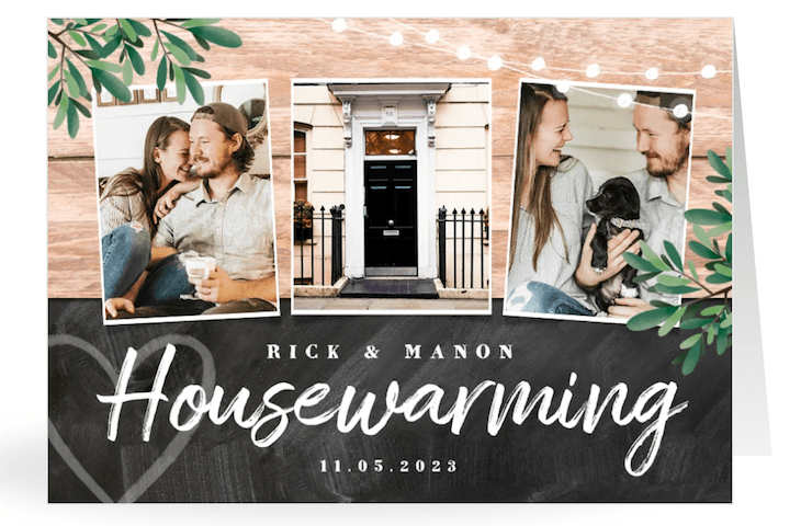 Housewarming kaartje ontwerpen met eigen foto's bij Kaartje2go